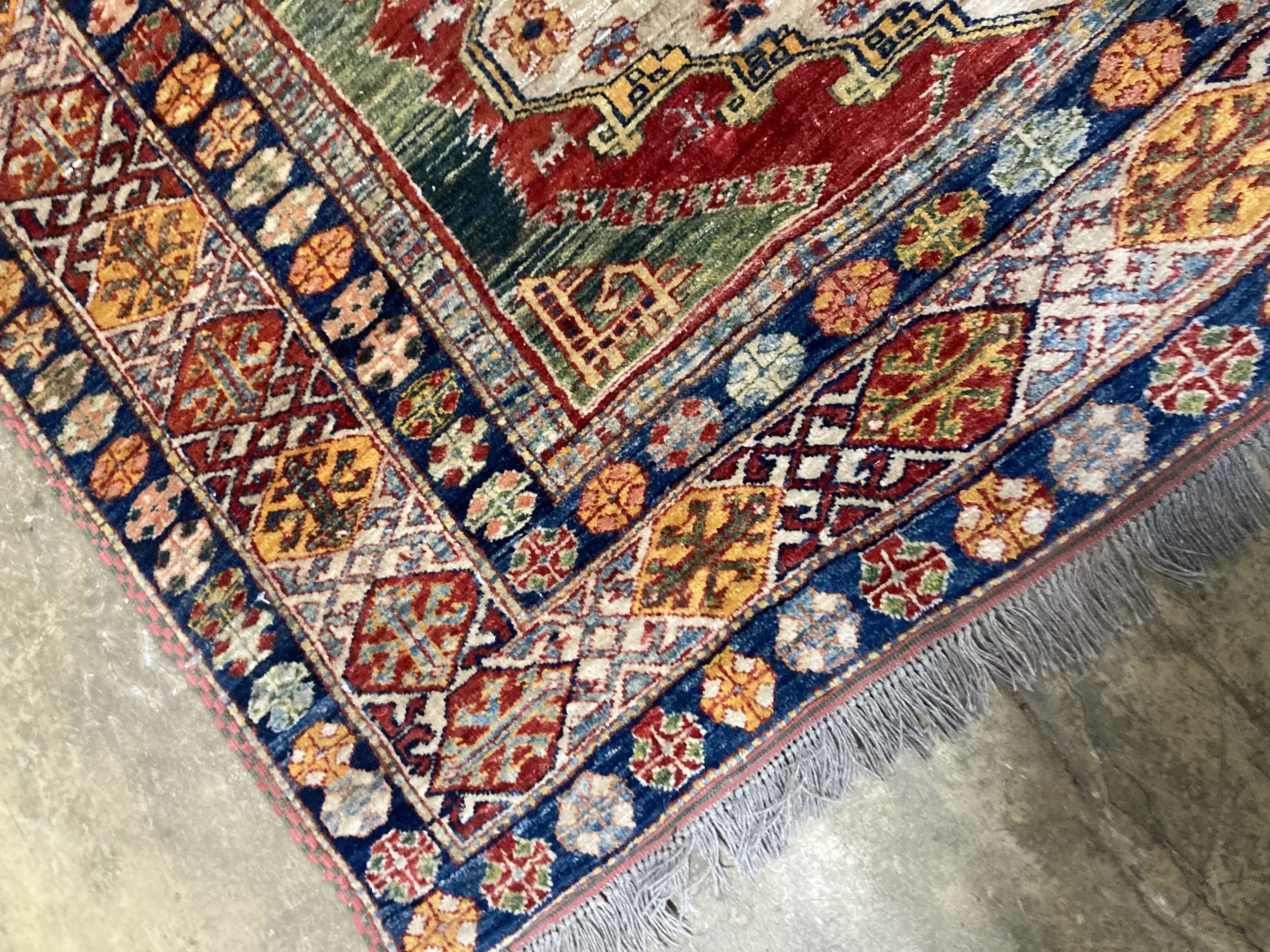 A Caucasian design carpet, 200 x 220cm